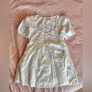 Charming White Peasant Mini Dress